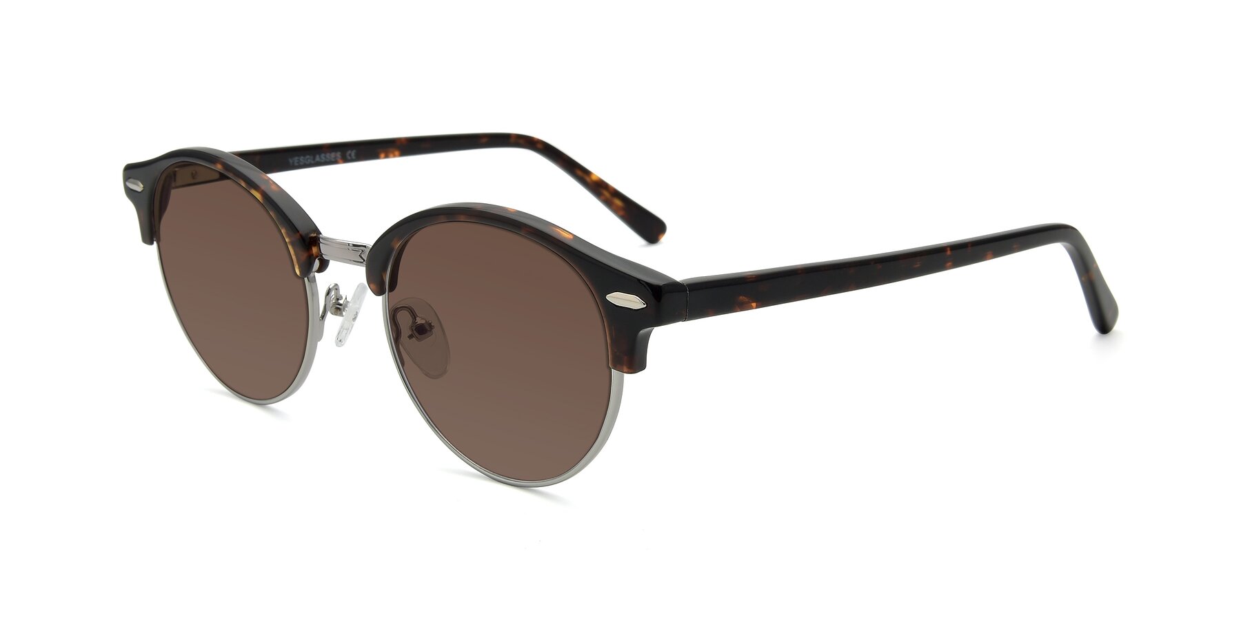 Angle of 17462 in Tortoise-Silver with Brown Tinted Lenses