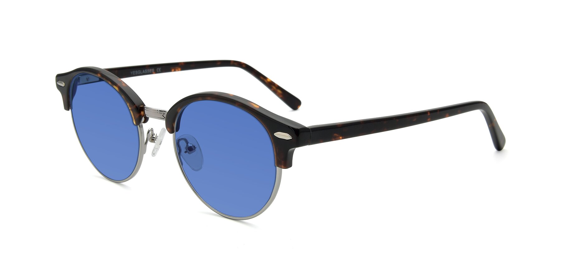 Angle of 17462 in Tortoise-Silver with Blue Tinted Lenses