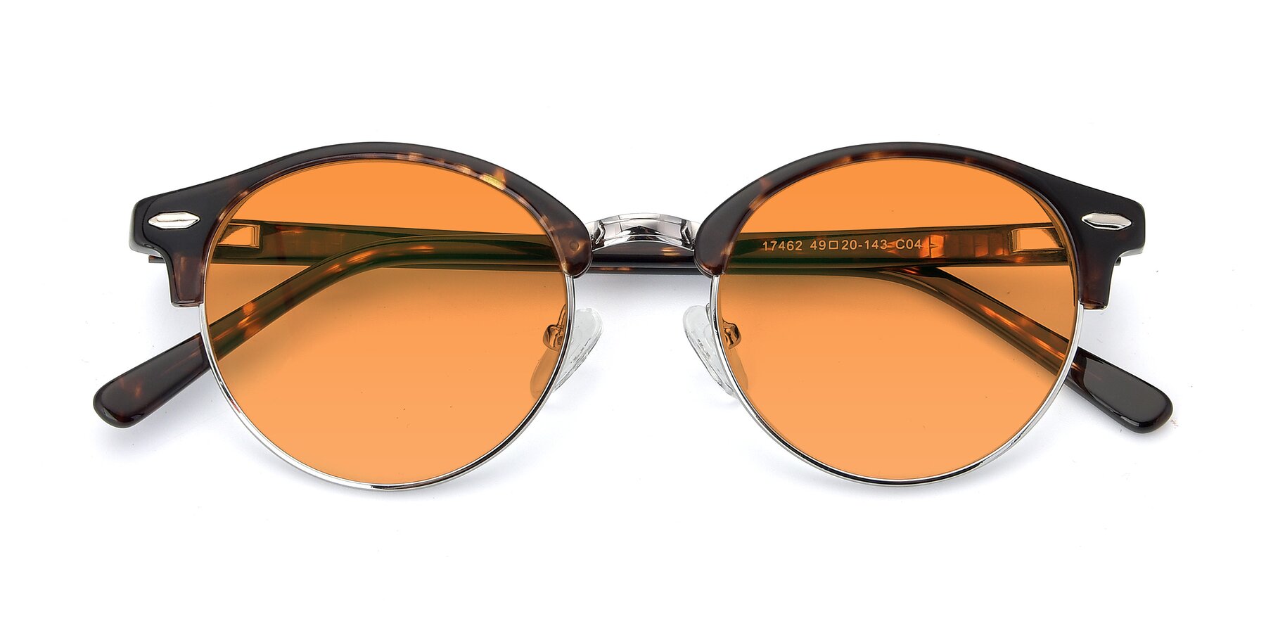Folded Front of 17462 in Tortoise-Silver with Orange Tinted Lenses