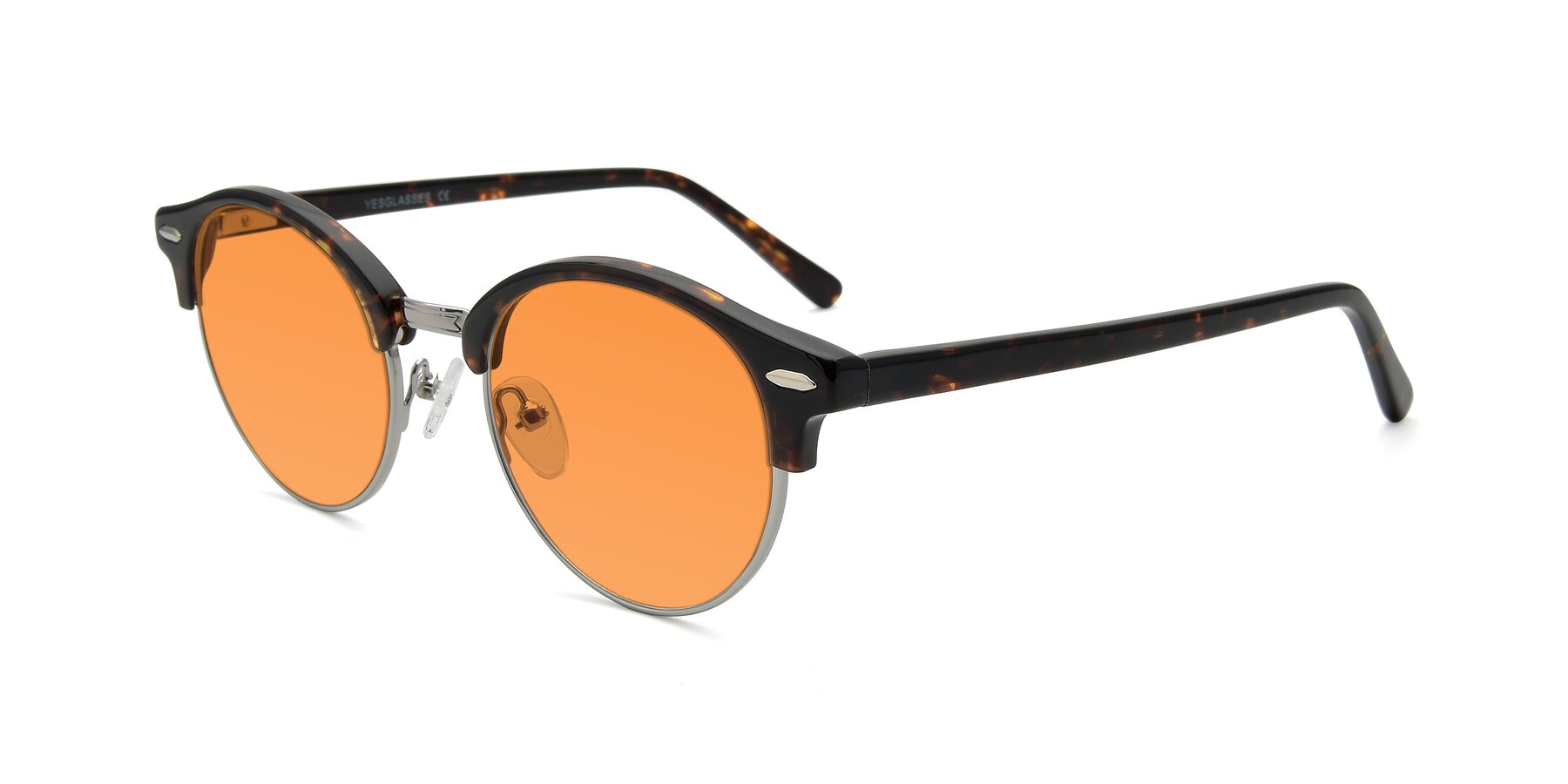Angle of 17462 in Tortoise-Silver with Orange Tinted Lenses