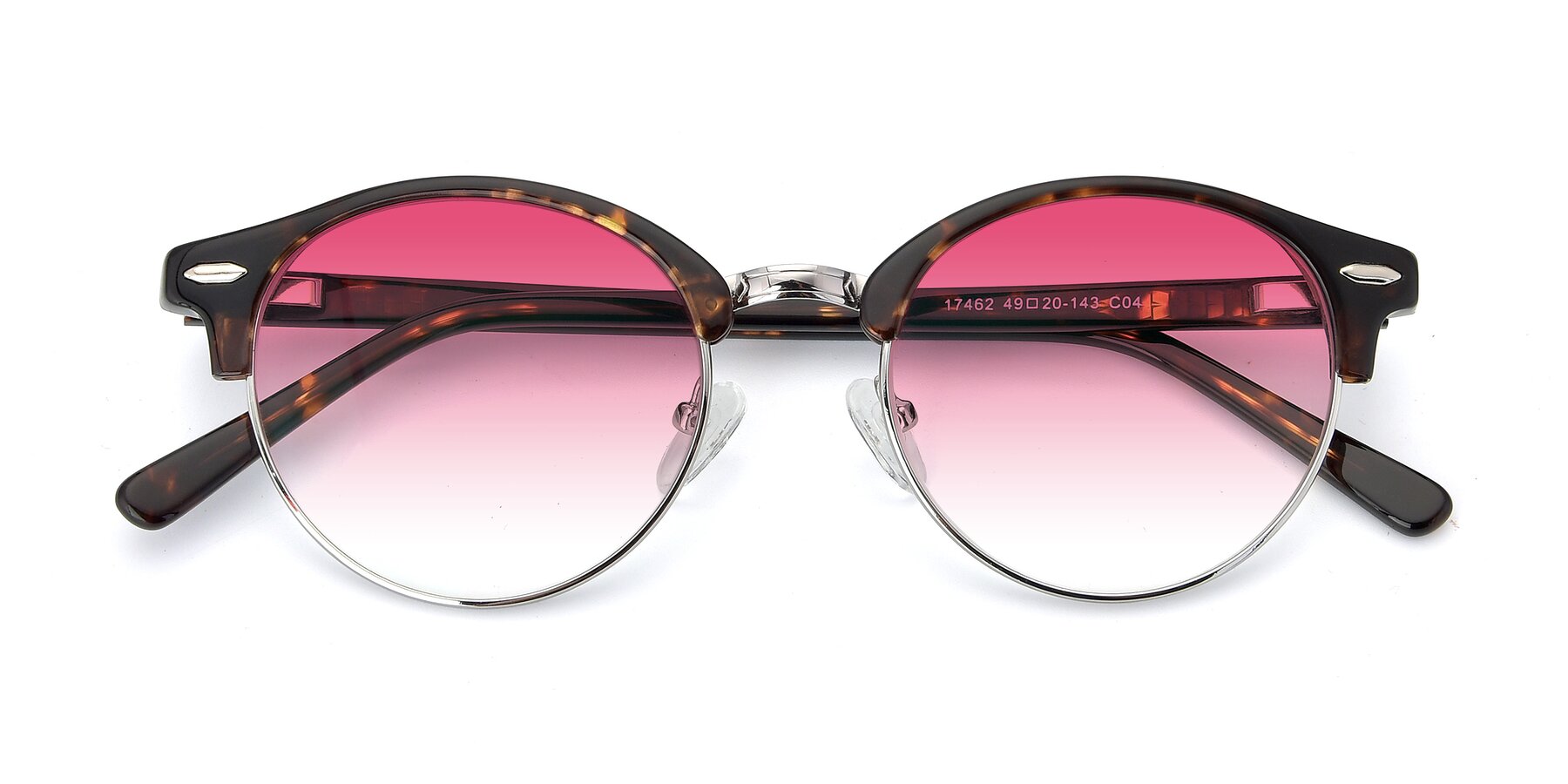 Folded Front of 17462 in Tortoise-Silver with Pink Gradient Lenses