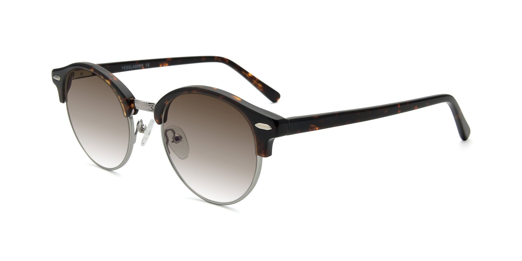 Angle of 17462 in Tortoise-Silver with Brown Gradient Lenses