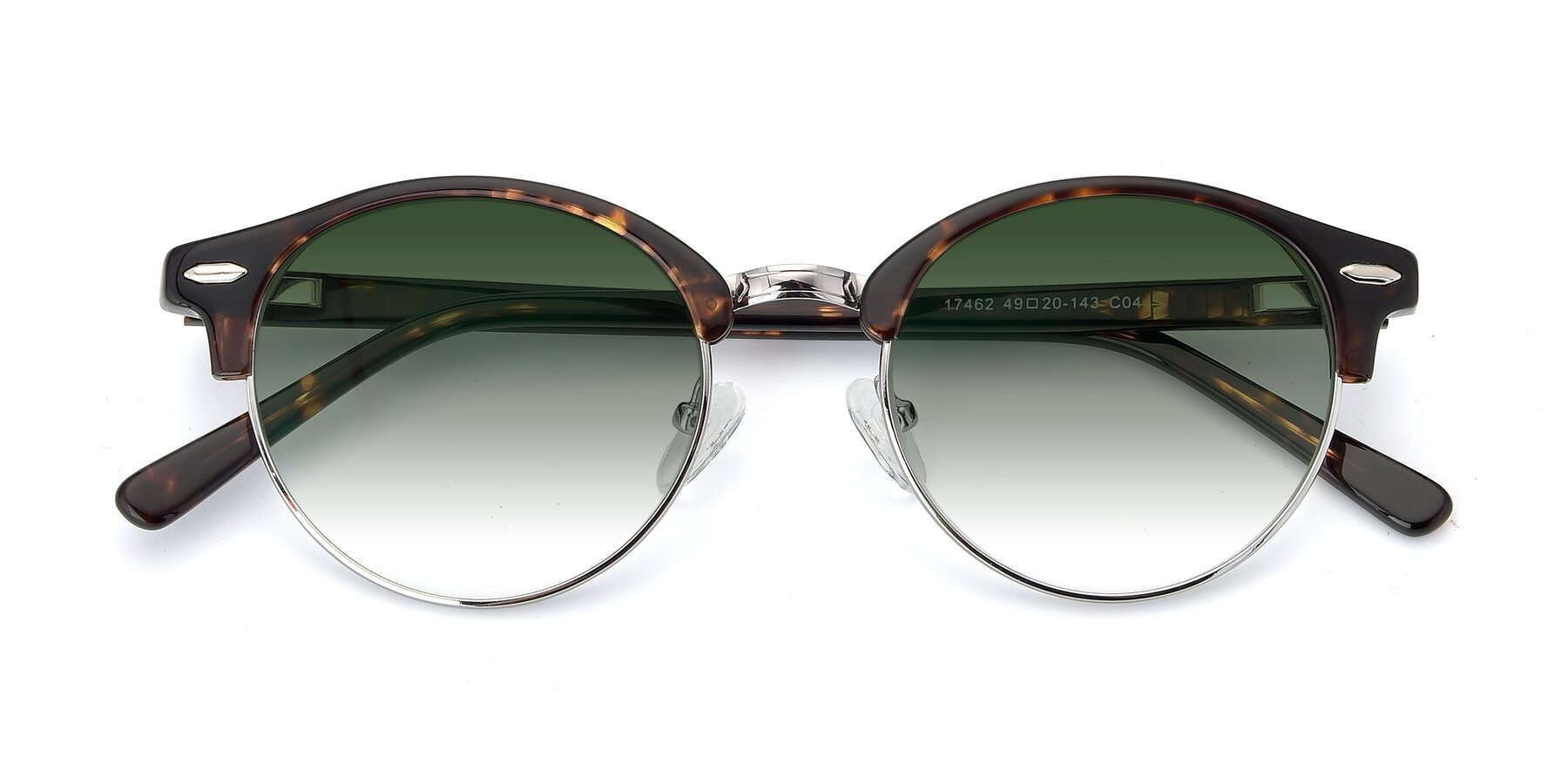 Folded Front of 17462 in Tortoise-Silver with Green Gradient Lenses