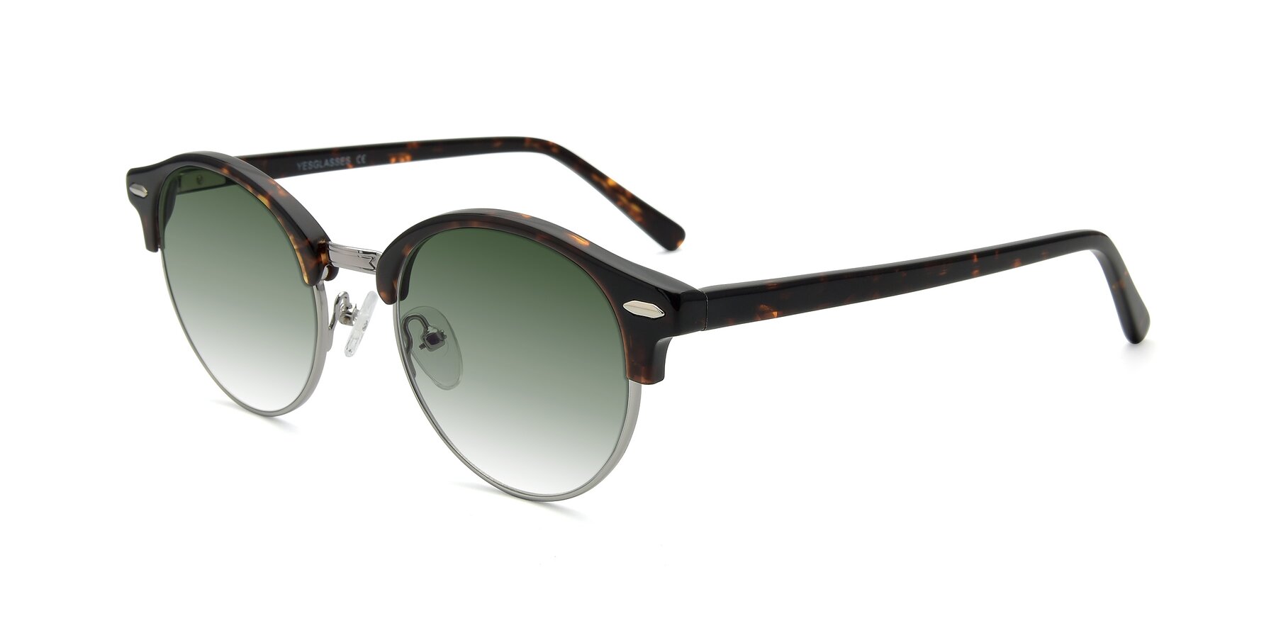 Angle of 17462 in Tortoise-Silver with Green Gradient Lenses