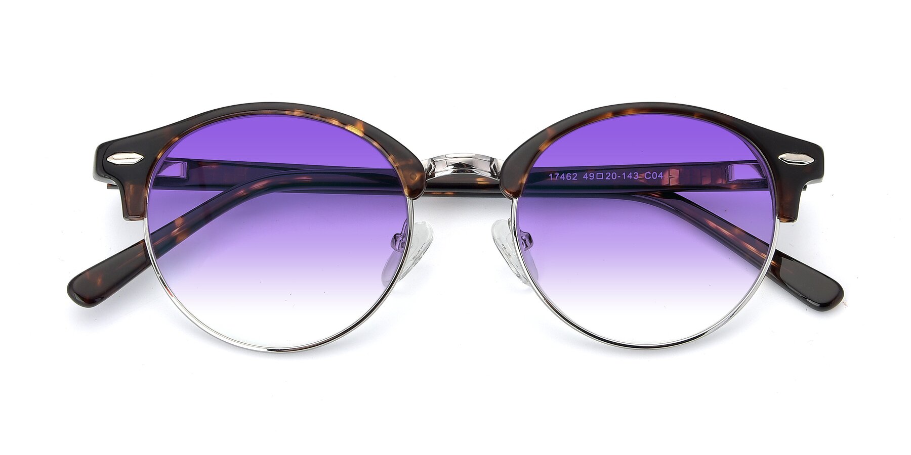 Folded Front of 17462 in Tortoise-Silver with Purple Gradient Lenses