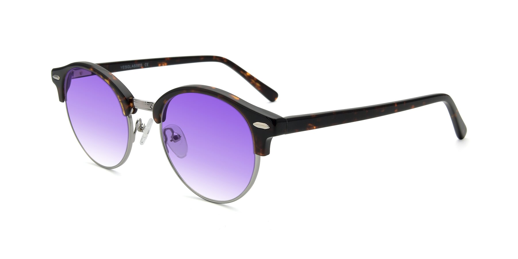 Angle of 17462 in Tortoise-Silver with Purple Gradient Lenses
