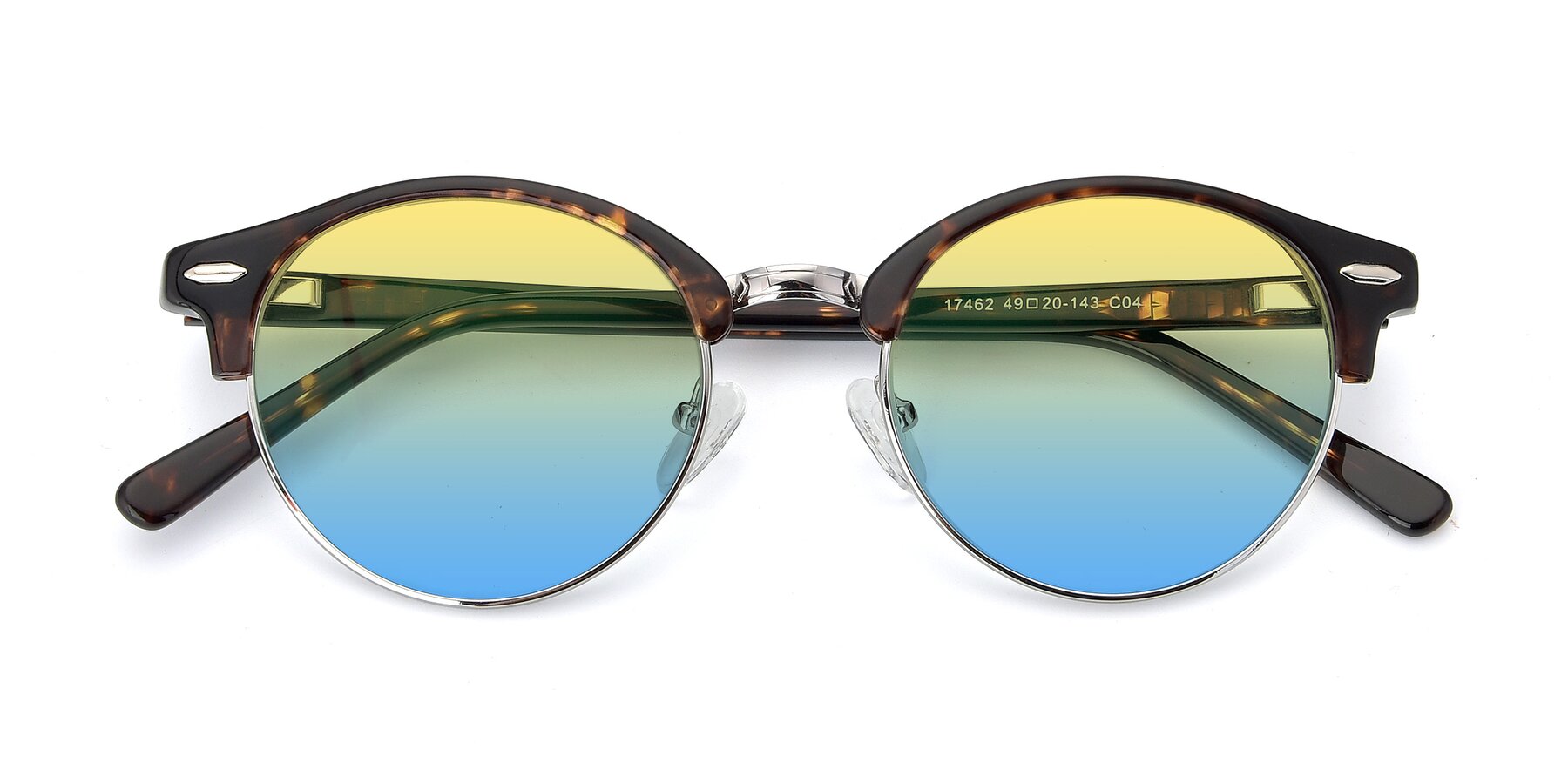 Folded Front of 17462 in Tortoise-Silver with Yellow / Blue Gradient Lenses