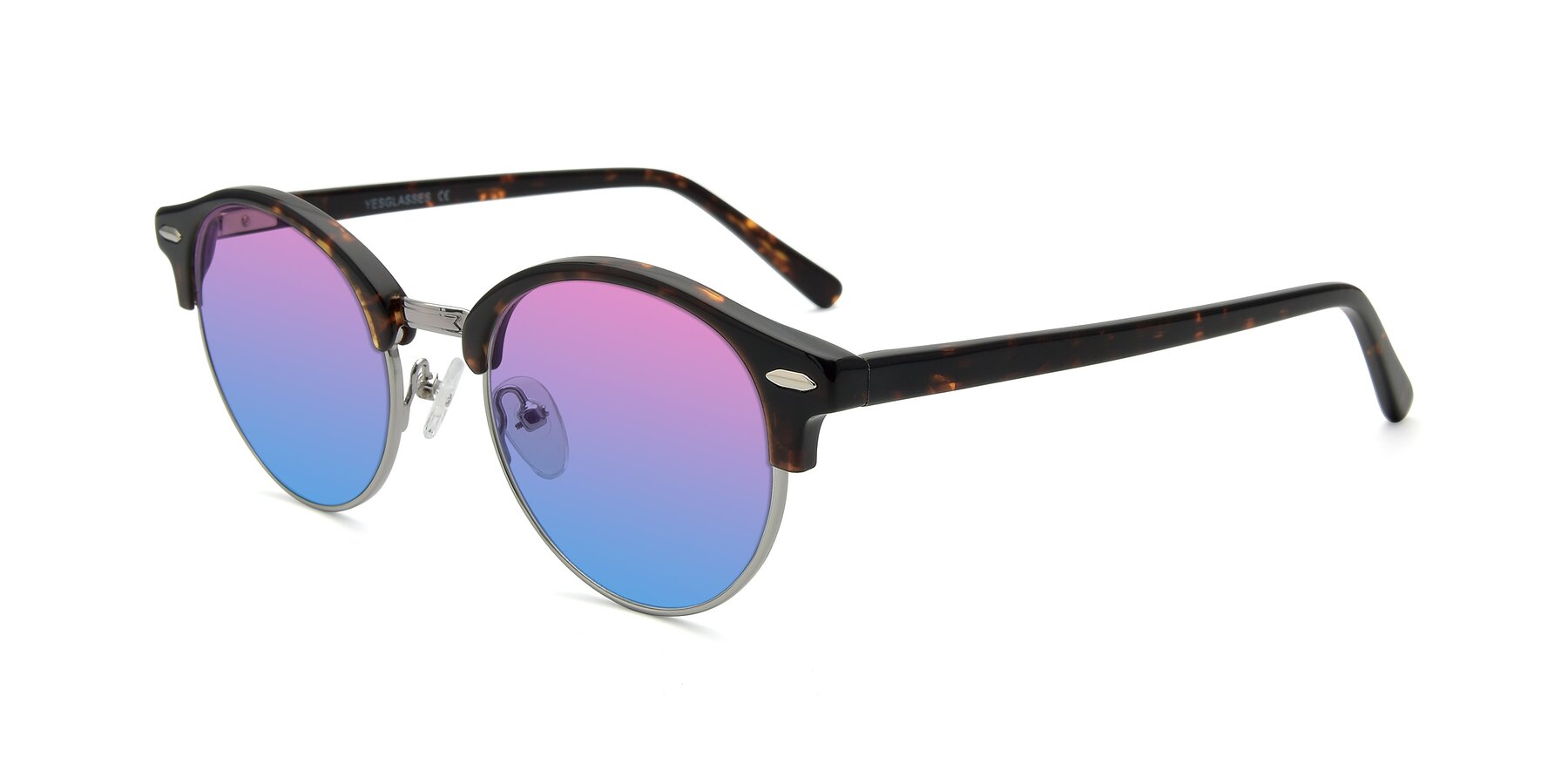 Angle of 17462 in Tortoise-Silver with Pink / Blue Gradient Lenses