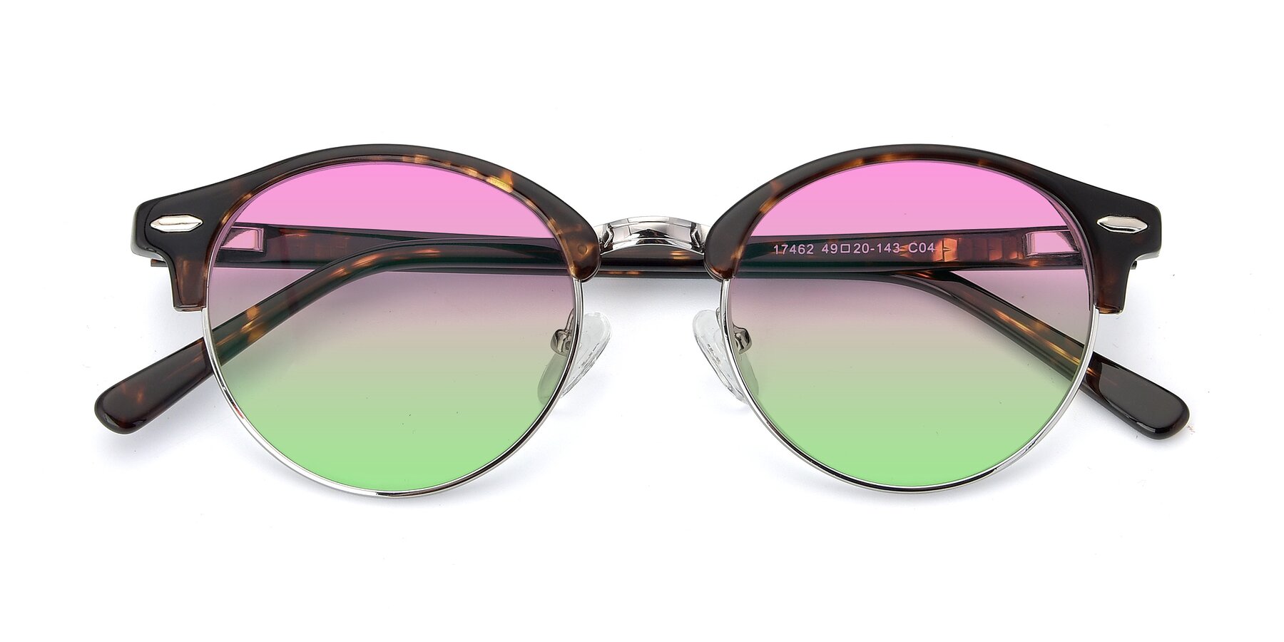 Folded Front of 17462 in Tortoise-Silver with Pink / Green Gradient Lenses