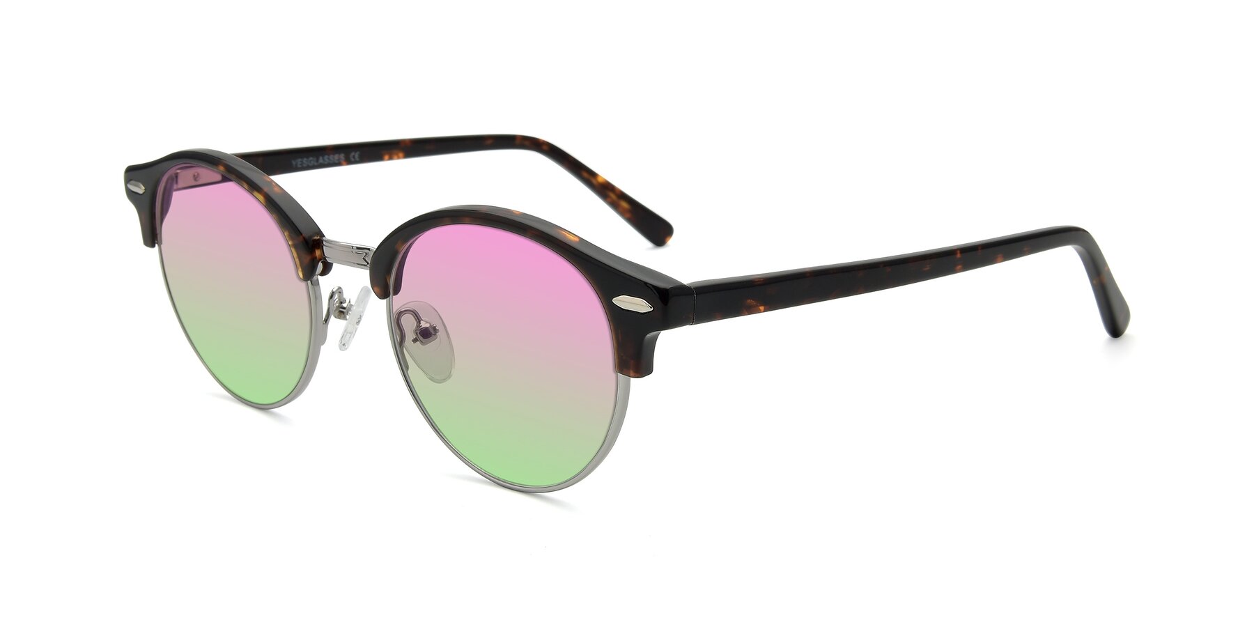 Angle of 17462 in Tortoise-Silver with Pink / Green Gradient Lenses