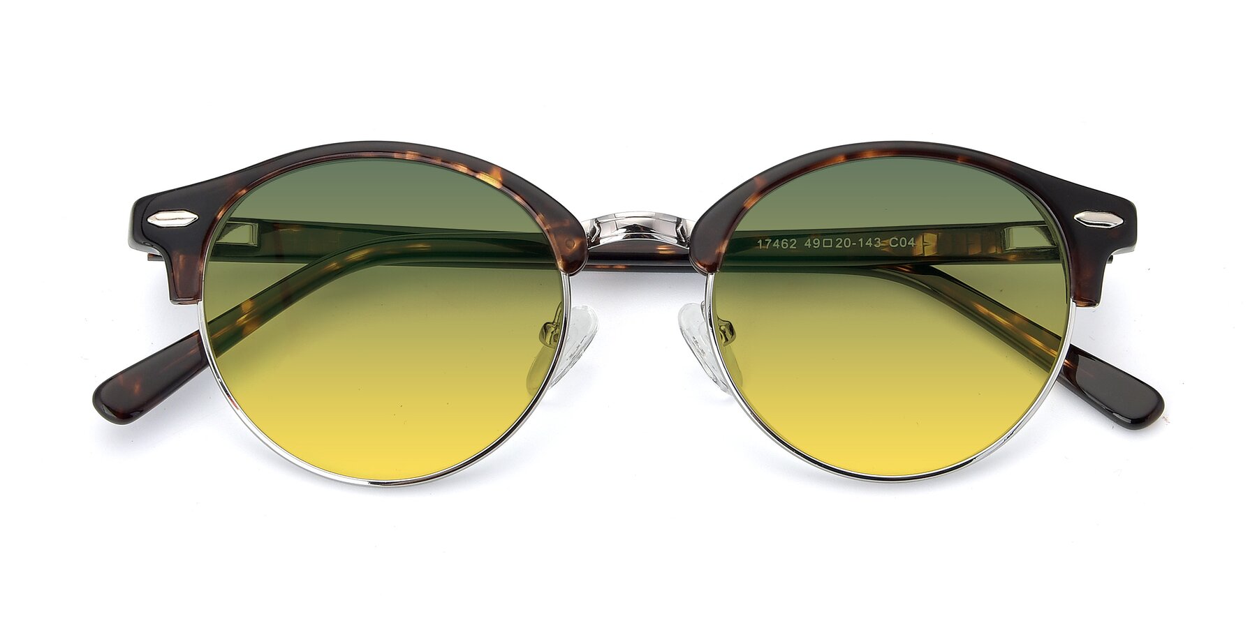 Folded Front of 17462 in Tortoise-Silver with Green / Yellow Gradient Lenses
