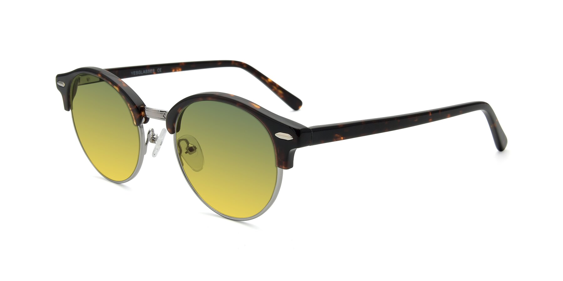 Angle of 17462 in Tortoise-Silver with Green / Yellow Gradient Lenses