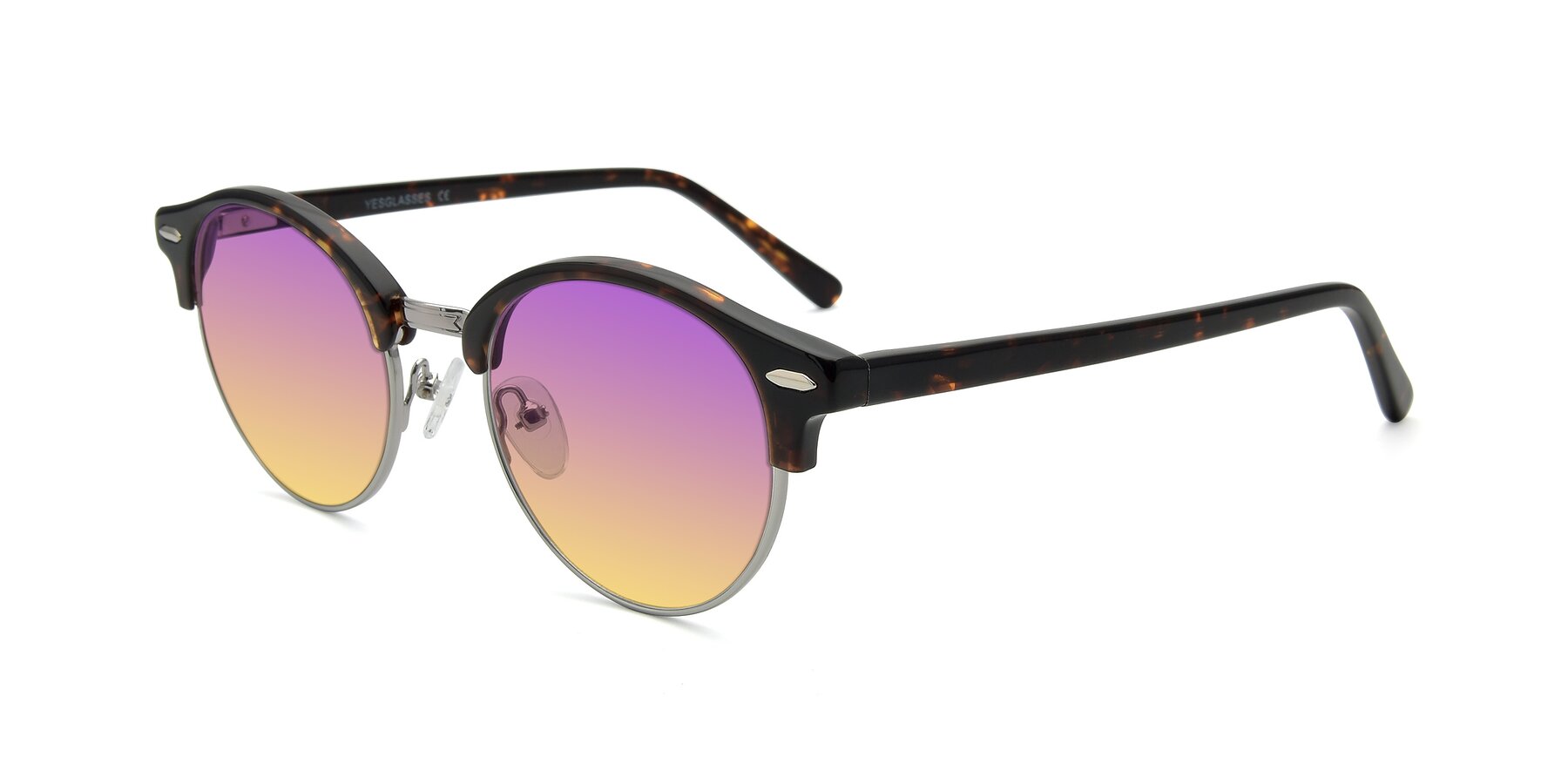 Angle of 17462 in Tortoise-Silver with Purple / Yellow Gradient Lenses