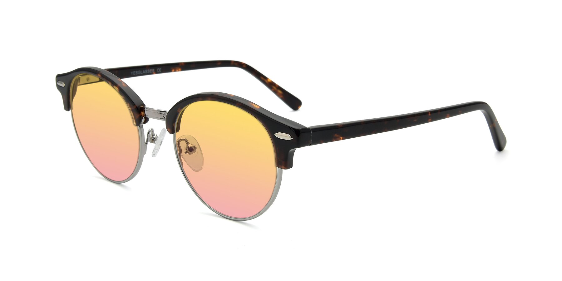 Angle of 17462 in Tortoise-Silver with Yellow / Pink Gradient Lenses