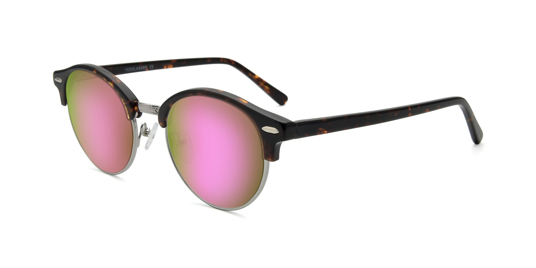 Angle of 17462 in Tortoise-Silver with Pink Mirrored Lenses