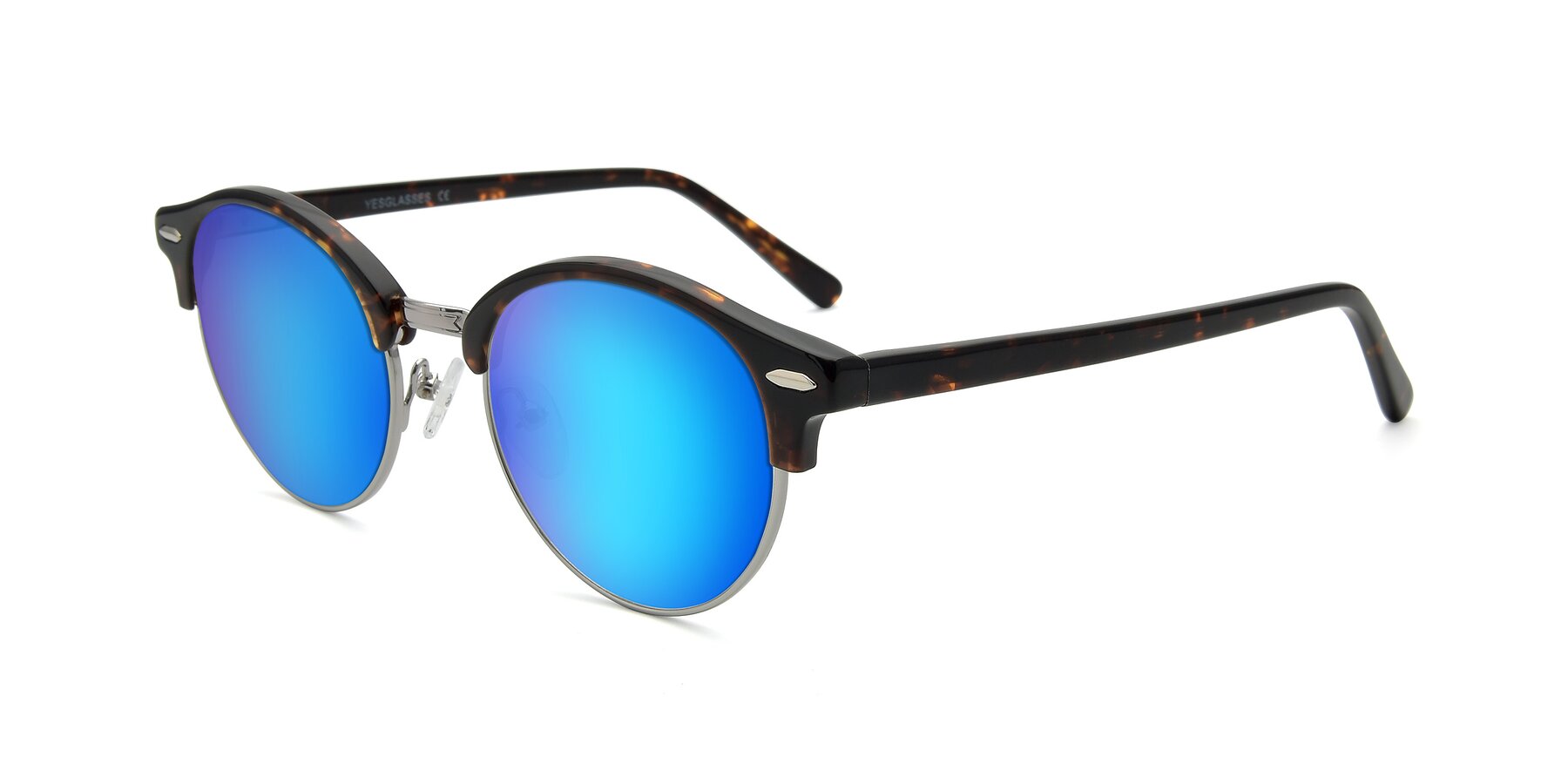 Angle of 17462 in Tortoise-Silver with Blue Mirrored Lenses
