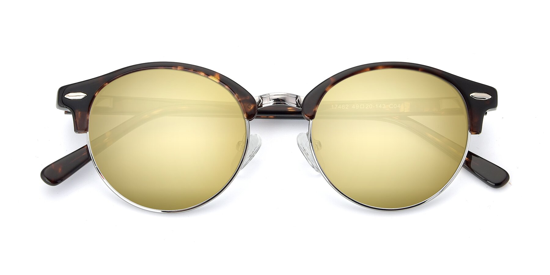 Folded Front of 17462 in Tortoise-Silver with Gold Mirrored Lenses