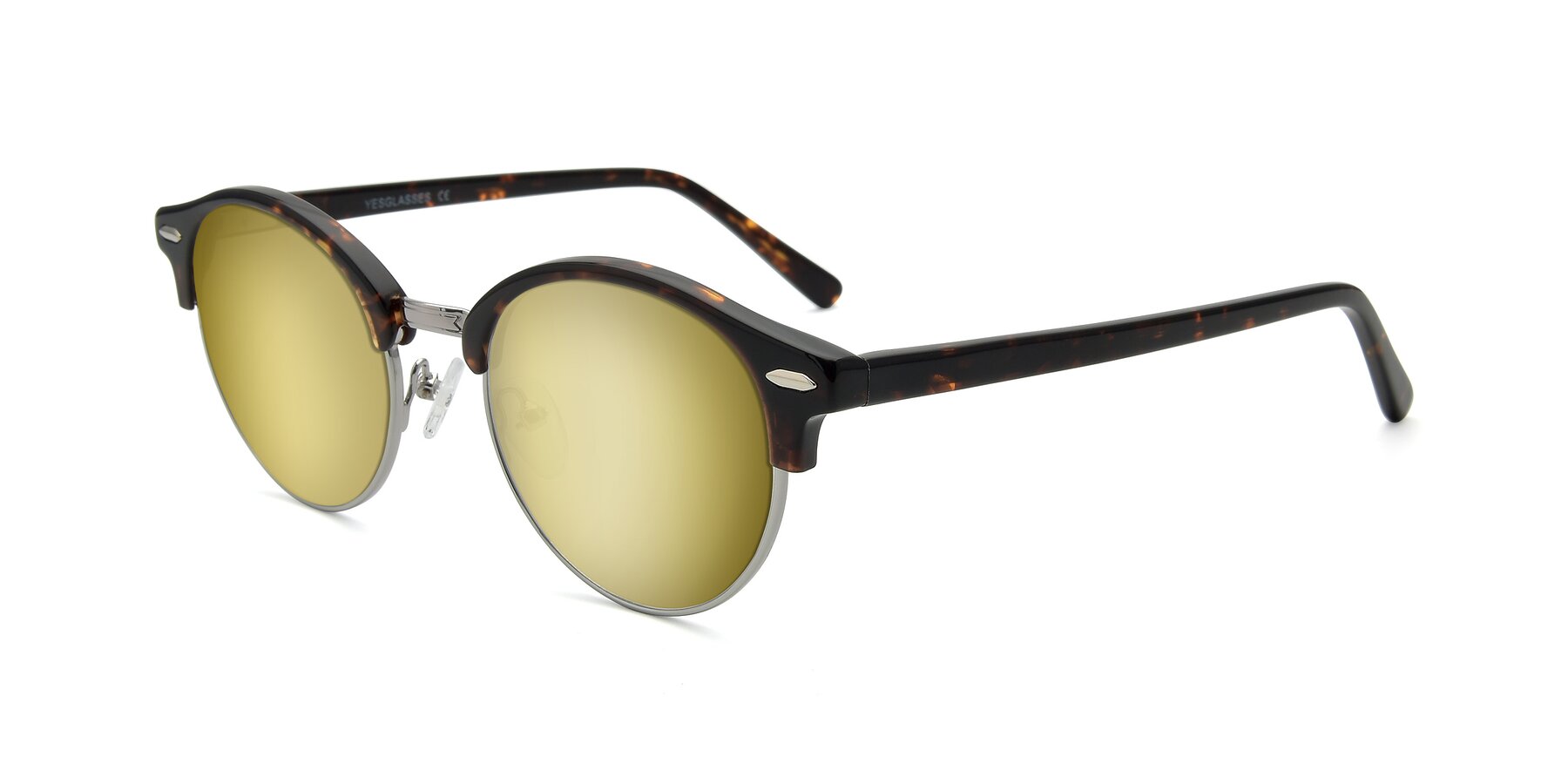 Angle of 17462 in Tortoise-Silver with Gold Mirrored Lenses