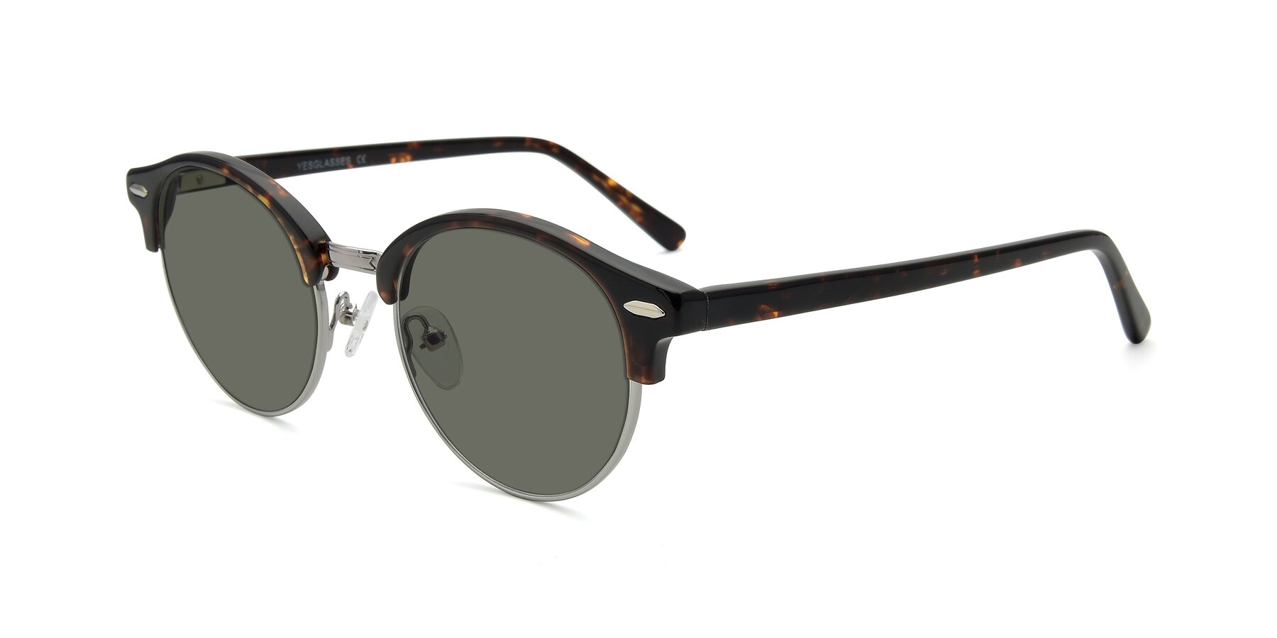 Angle of 17462 in Tortoise-Silver with Gray Polarized Lenses