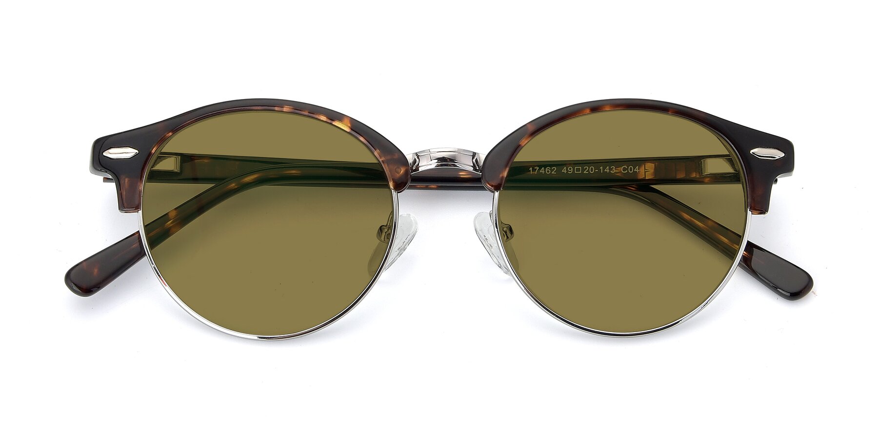 Folded Front of 17462 in Tortoise-Silver with Brown Polarized Lenses
