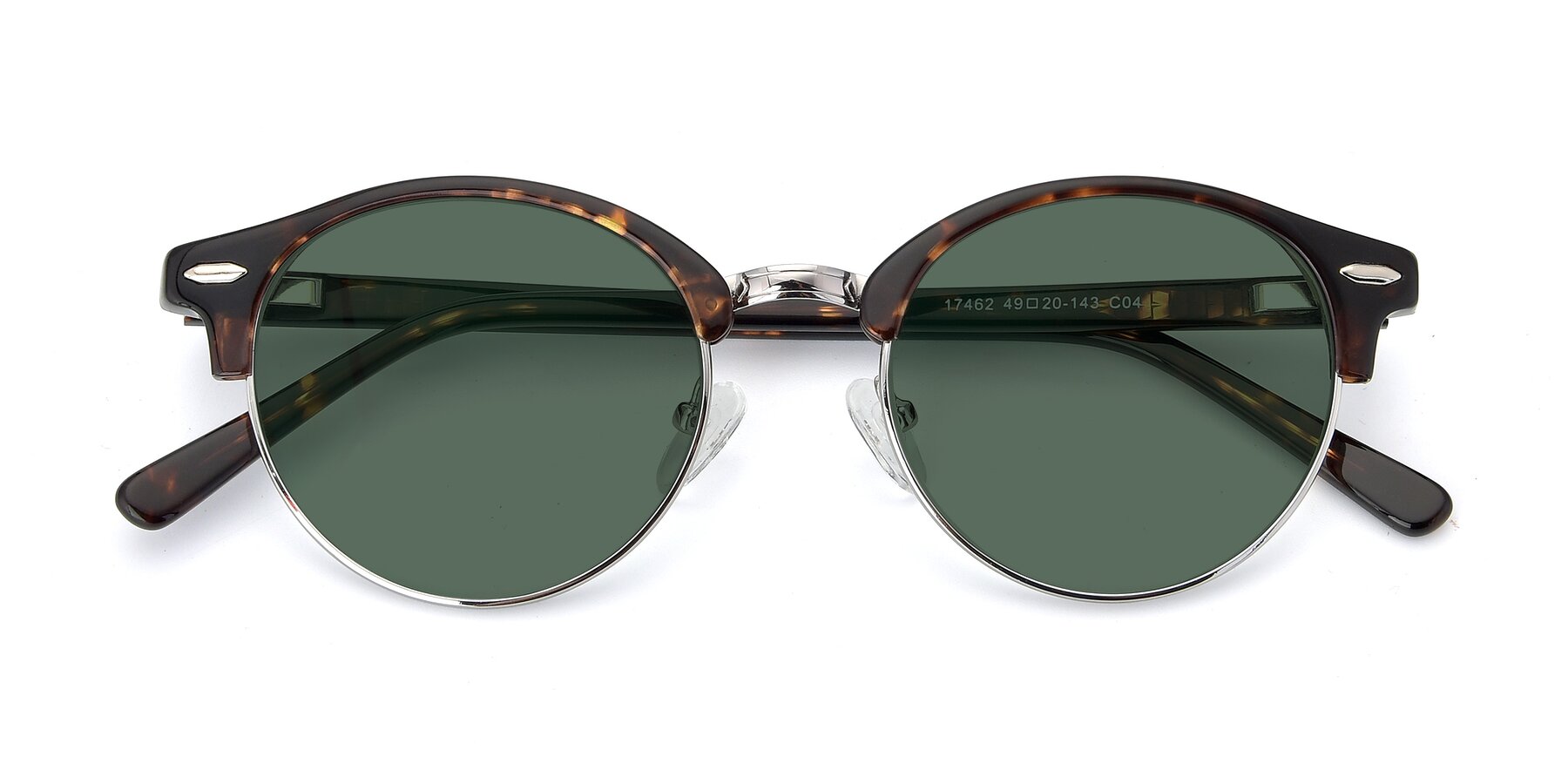 Folded Front of 17462 in Tortoise-Silver with Green Polarized Lenses