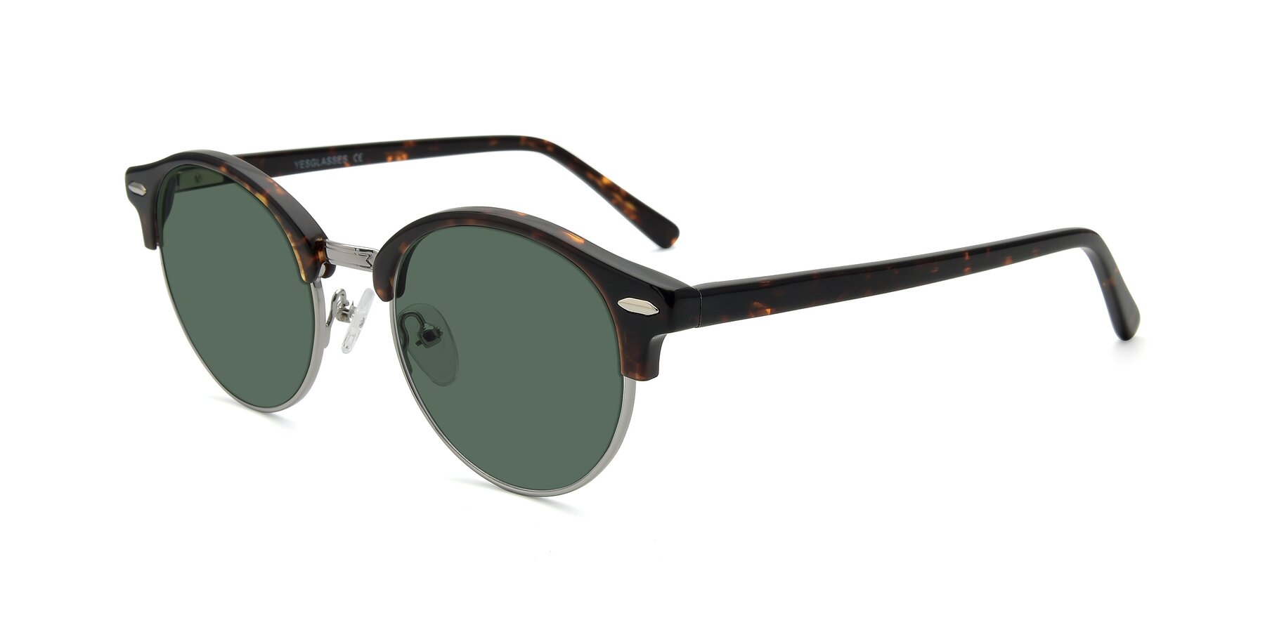 Angle of 17462 in Tortoise-Silver with Green Polarized Lenses
