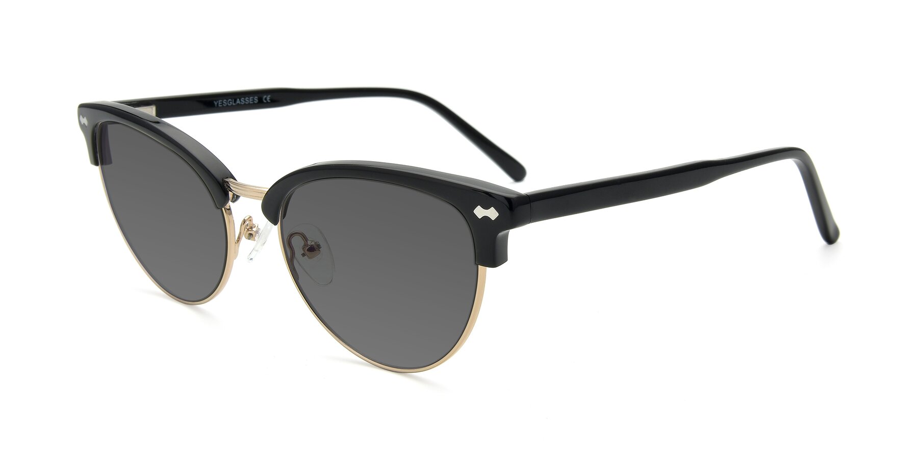 Angle of 17461 in Black-Gold with Medium Gray Tinted Lenses