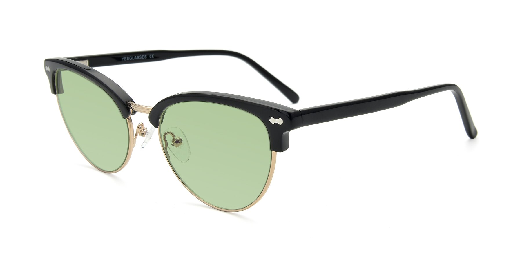 Angle of 17461 in Black-Gold with Medium Green Tinted Lenses