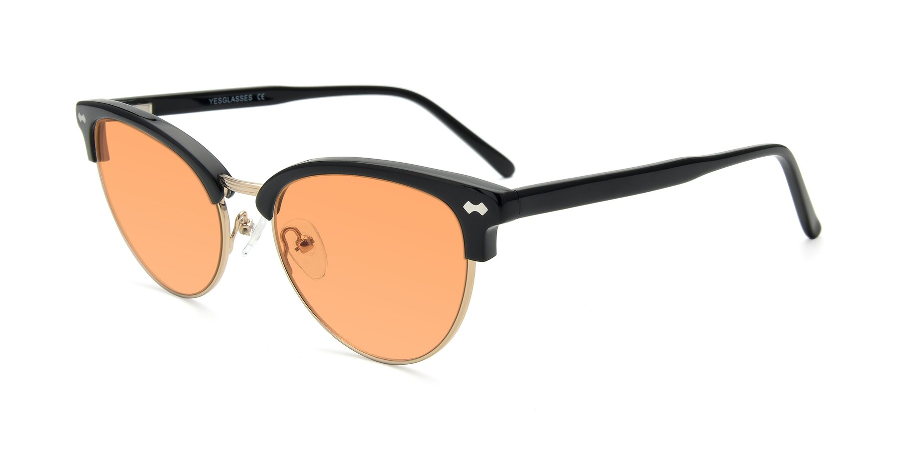 Angle of 17461 in Black-Gold with Medium Orange Tinted Lenses