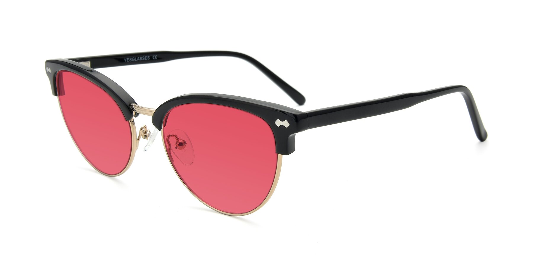 Angle of 17461 in Black-Gold with Red Tinted Lenses