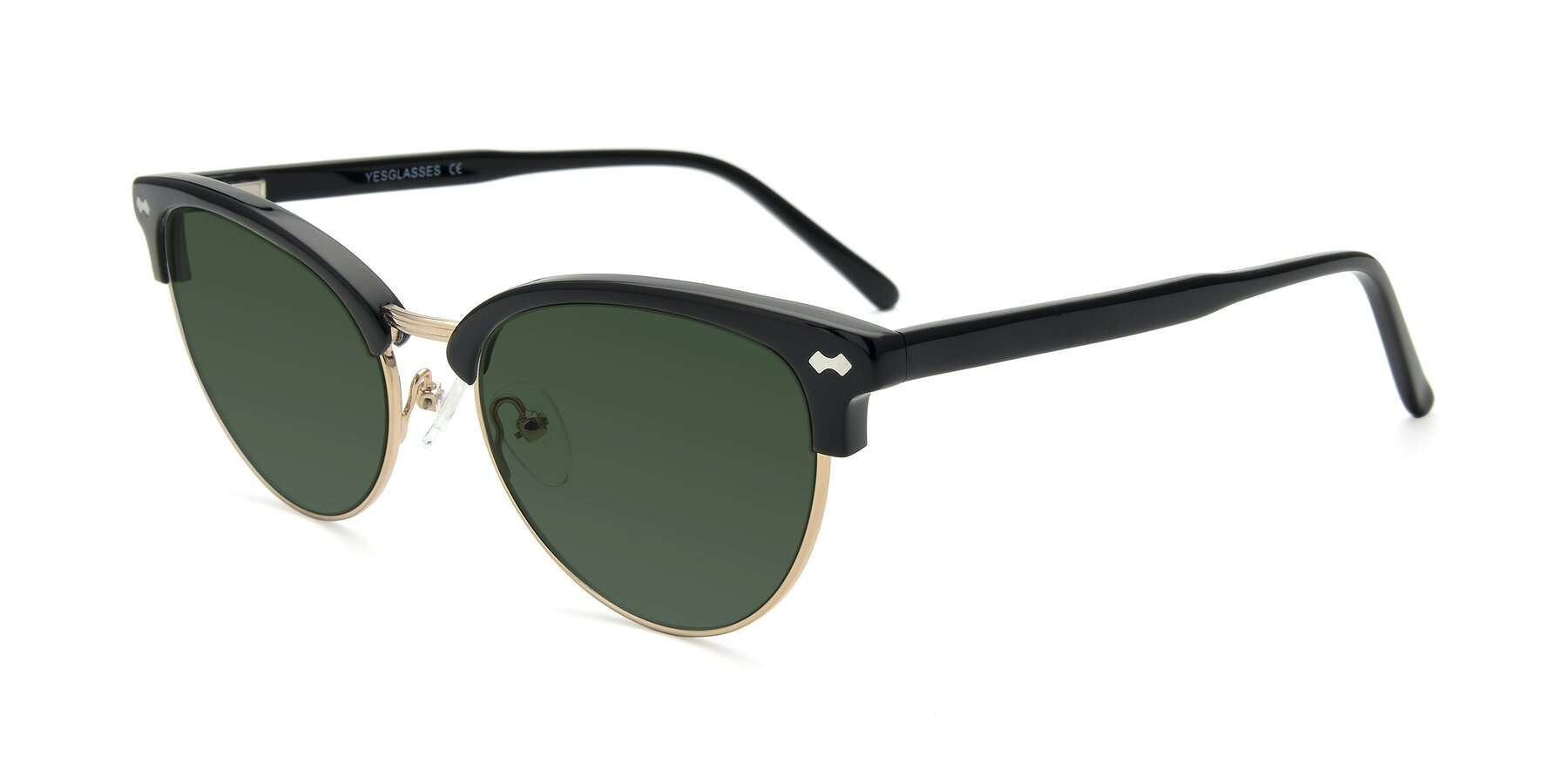 Angle of 17461 in Black-Gold with Green Tinted Lenses