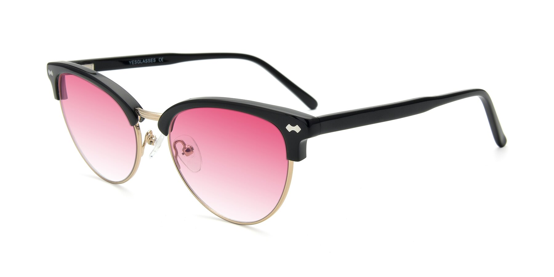 Angle of 17461 in Black-Gold with Pink Gradient Lenses