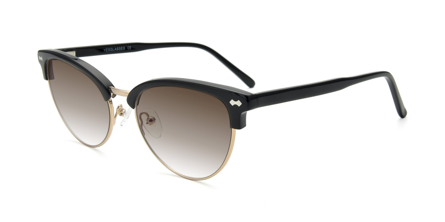 Angle of 17461 in Black-Gold with Brown Gradient Lenses