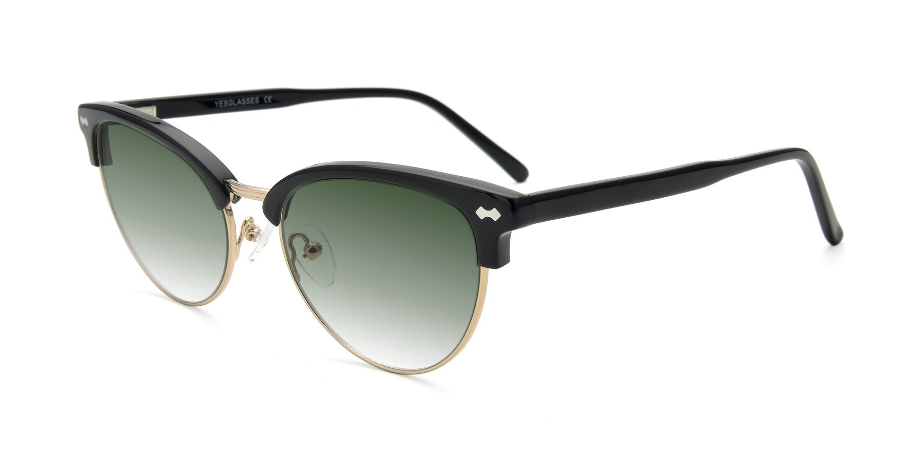 Angle of 17461 in Black-Gold with Green Gradient Lenses