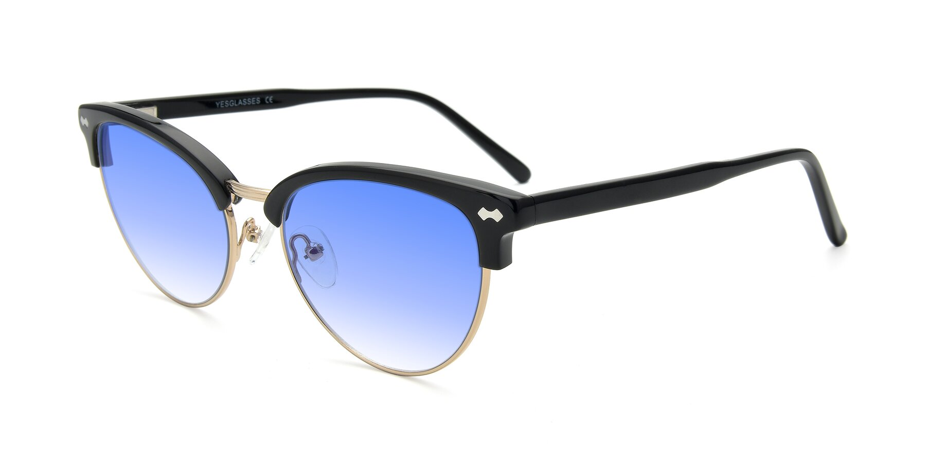 Angle of 17461 in Black-Gold with Blue Gradient Lenses