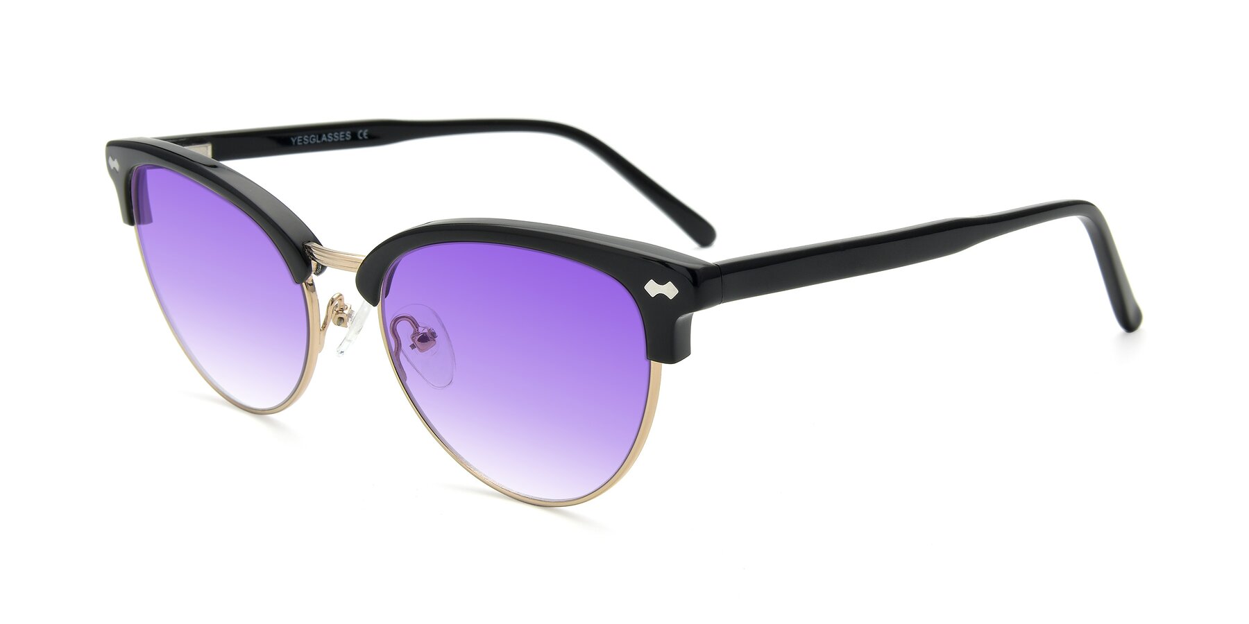 Angle of 17461 in Black-Gold with Purple Gradient Lenses