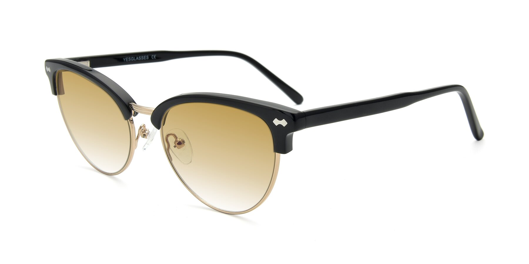 Angle of 17461 in Black-Gold with Champagne Gradient Lenses