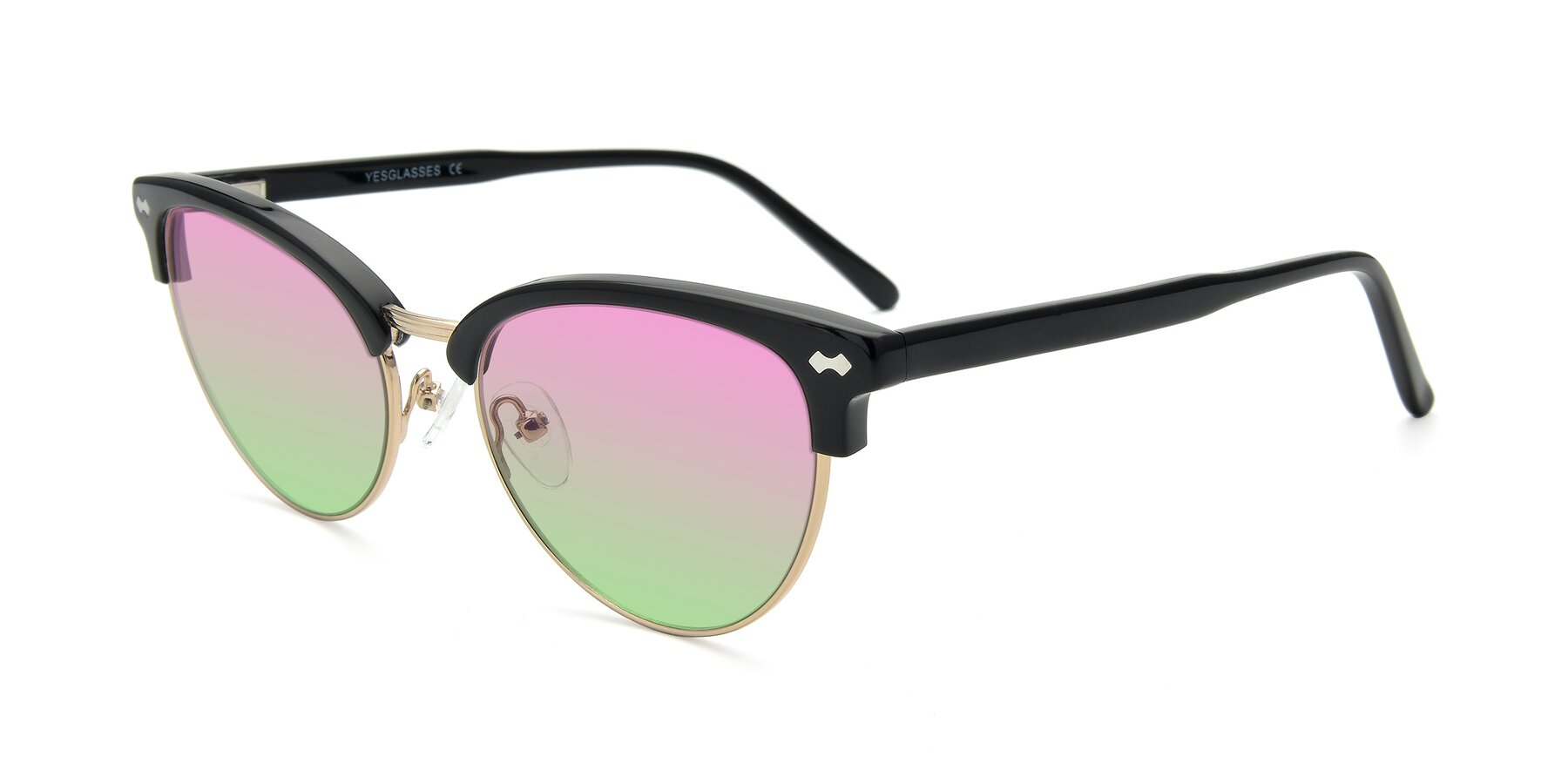 Angle of 17461 in Black-Gold with Pink / Green Gradient Lenses