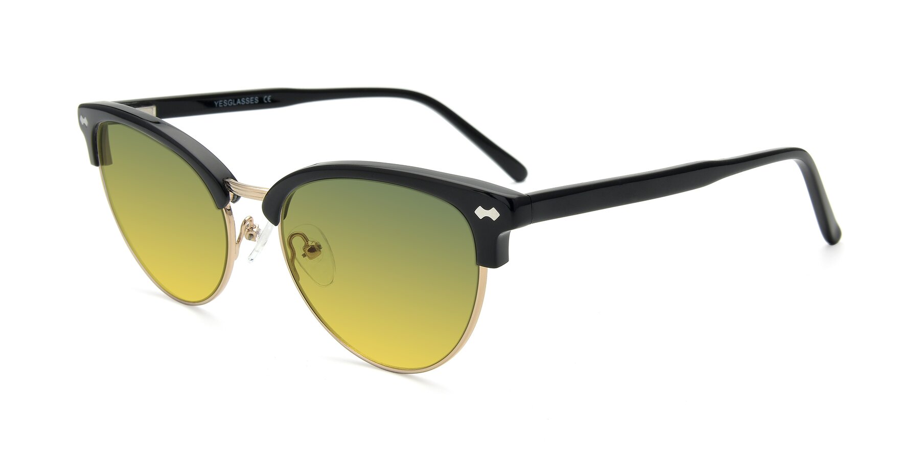 Angle of 17461 in Black-Gold with Green / Yellow Gradient Lenses