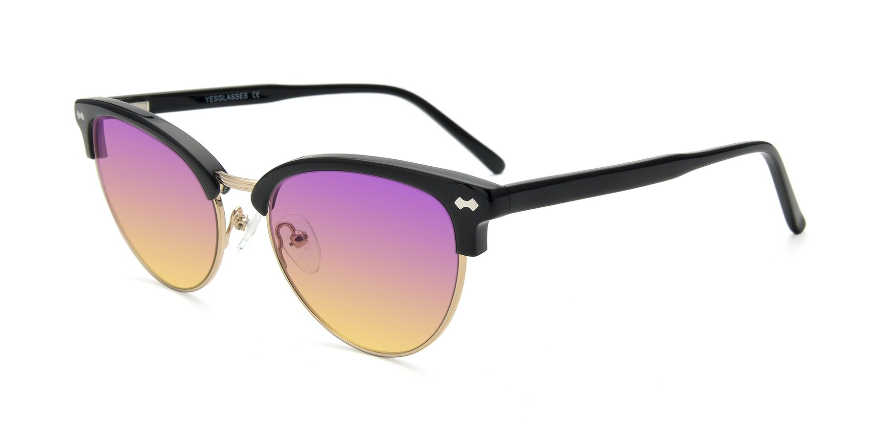 Angle of 17461 in Black-Gold with Purple / Yellow Gradient Lenses