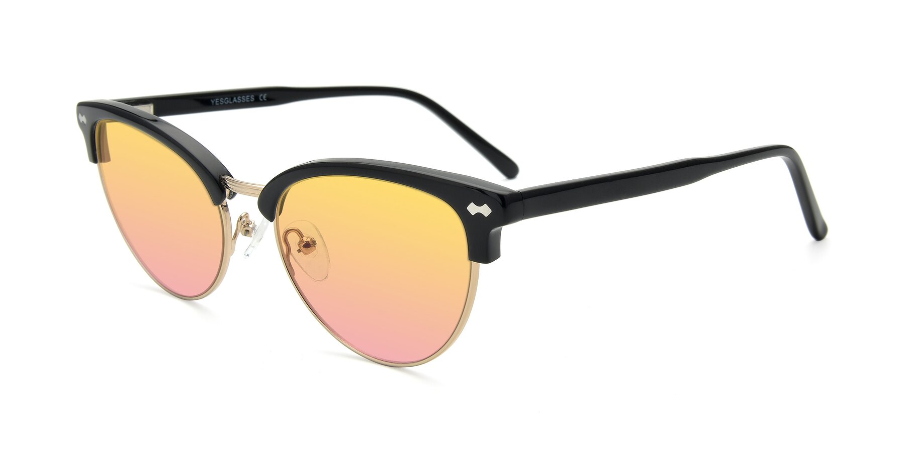 Angle of 17461 in Black-Gold with Yellow / Pink Gradient Lenses