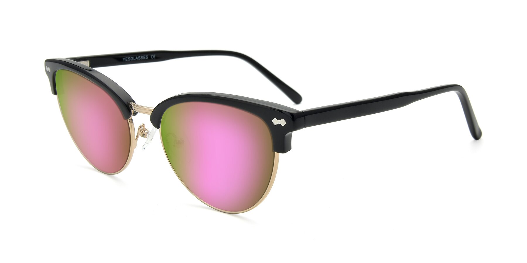 Angle of 17461 in Black-Gold with Pink Mirrored Lenses