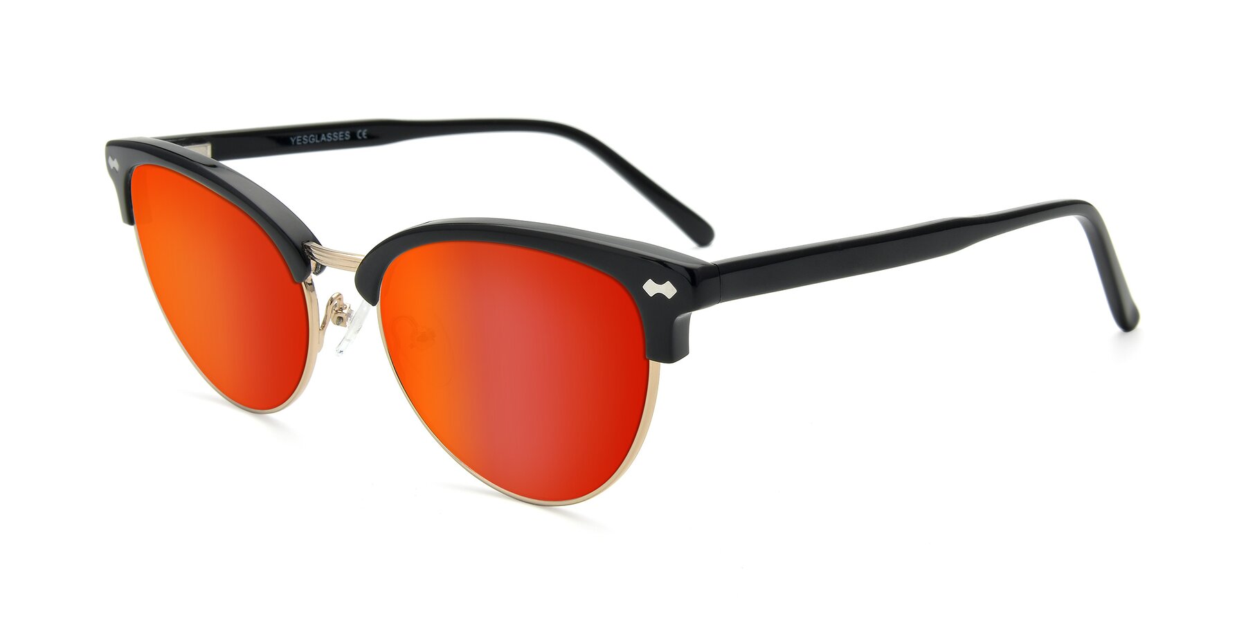 Angle of 17461 in Black-Gold with Red Gold Mirrored Lenses
