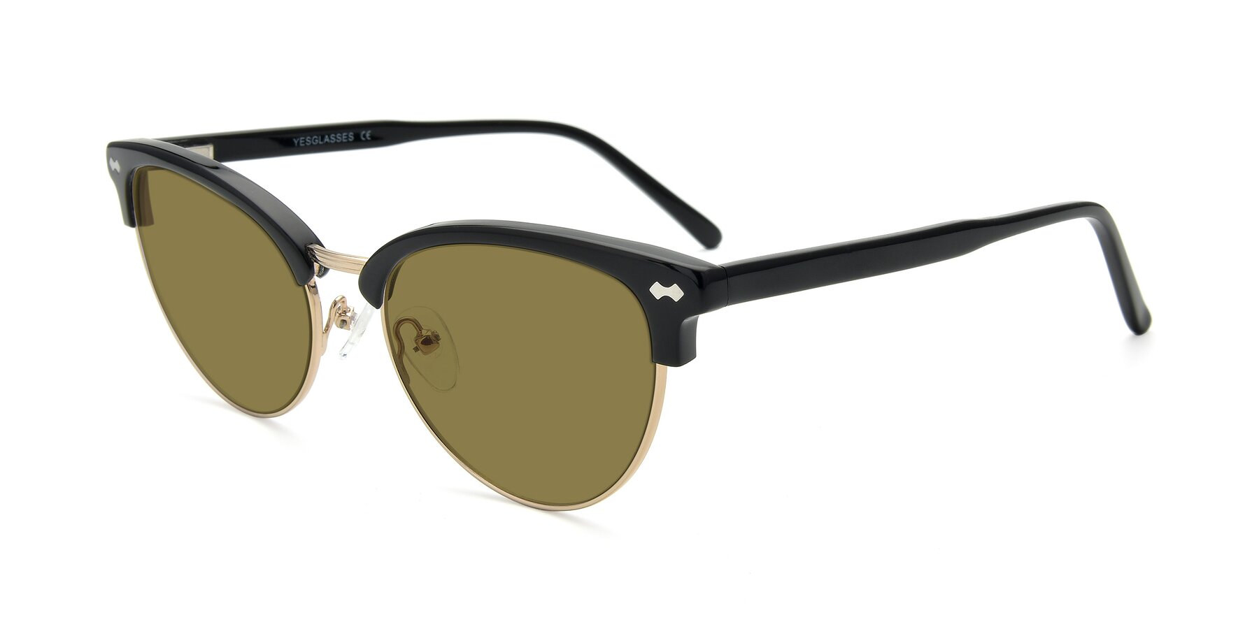 Angle of 17461 in Black-Gold with Brown Polarized Lenses