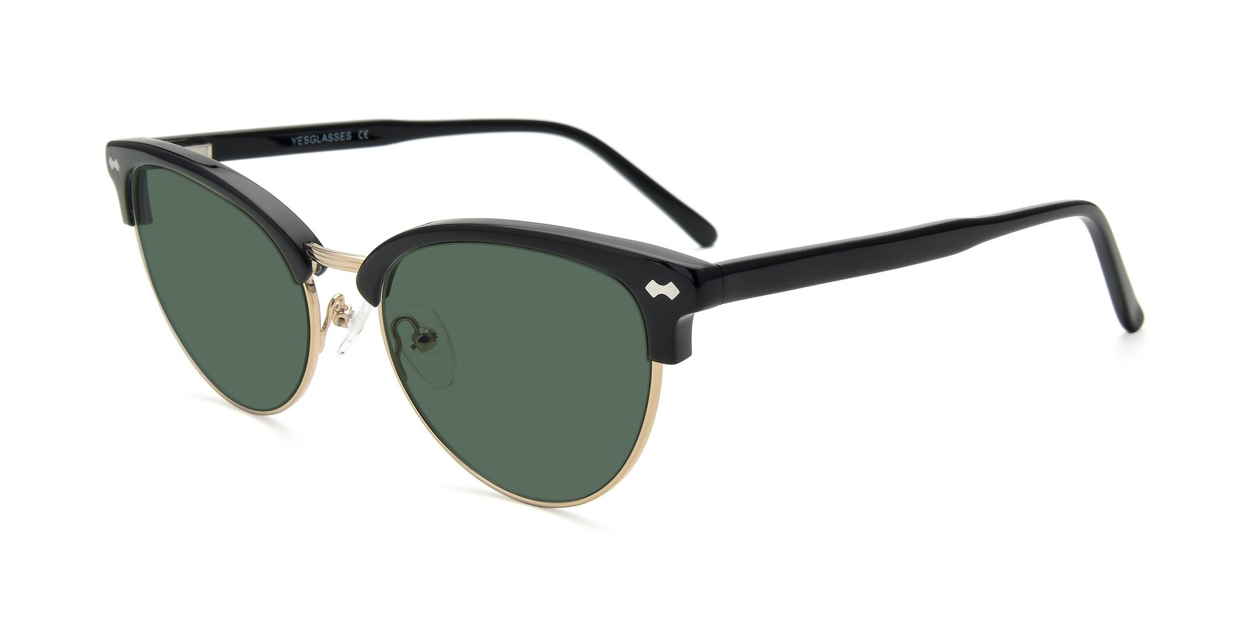Angle of 17461 in Black-Gold with Green Polarized Lenses