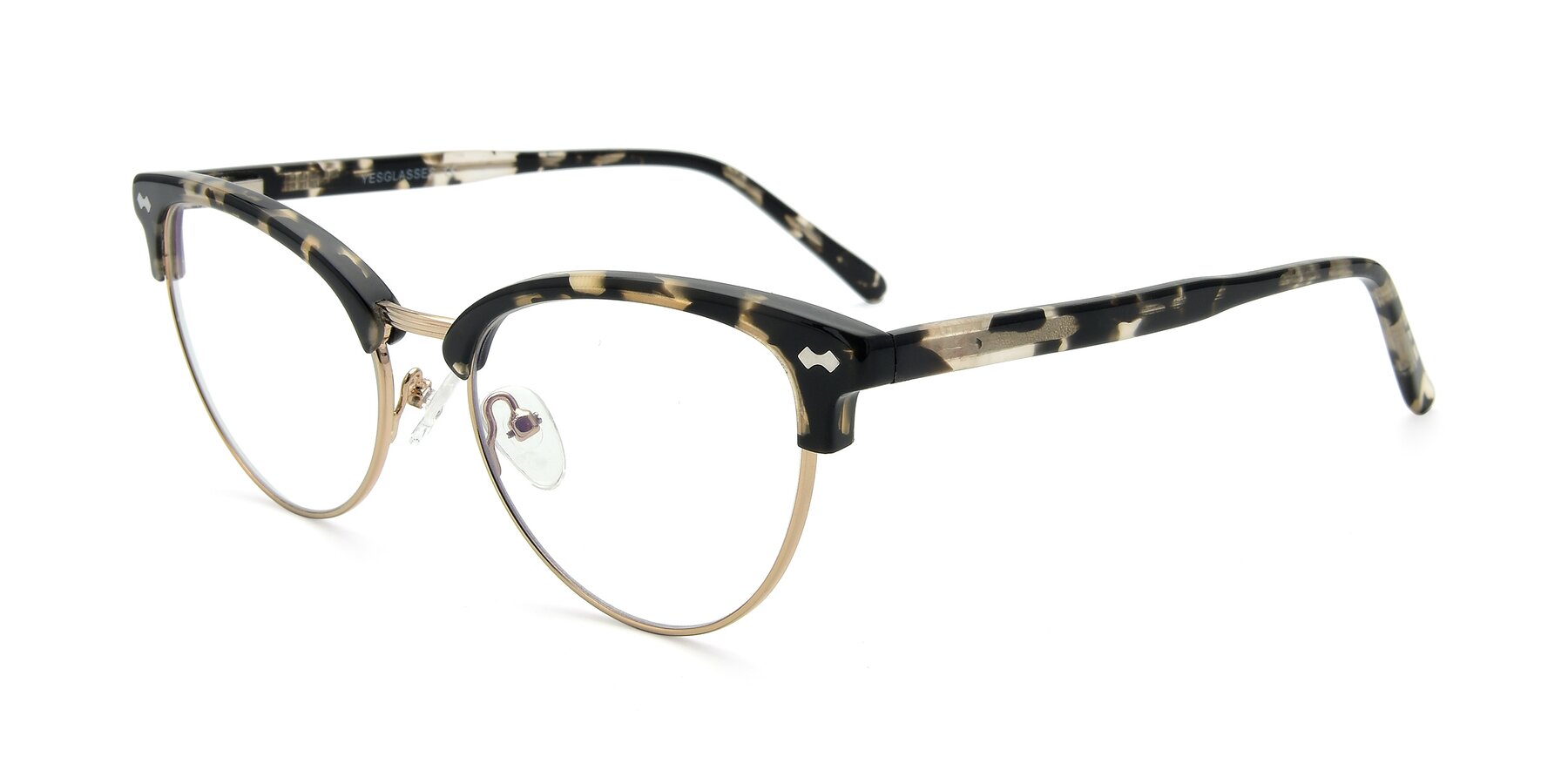 Angle of 17461 in Tortoise-Gold with Clear Blue Light Blocking Lenses