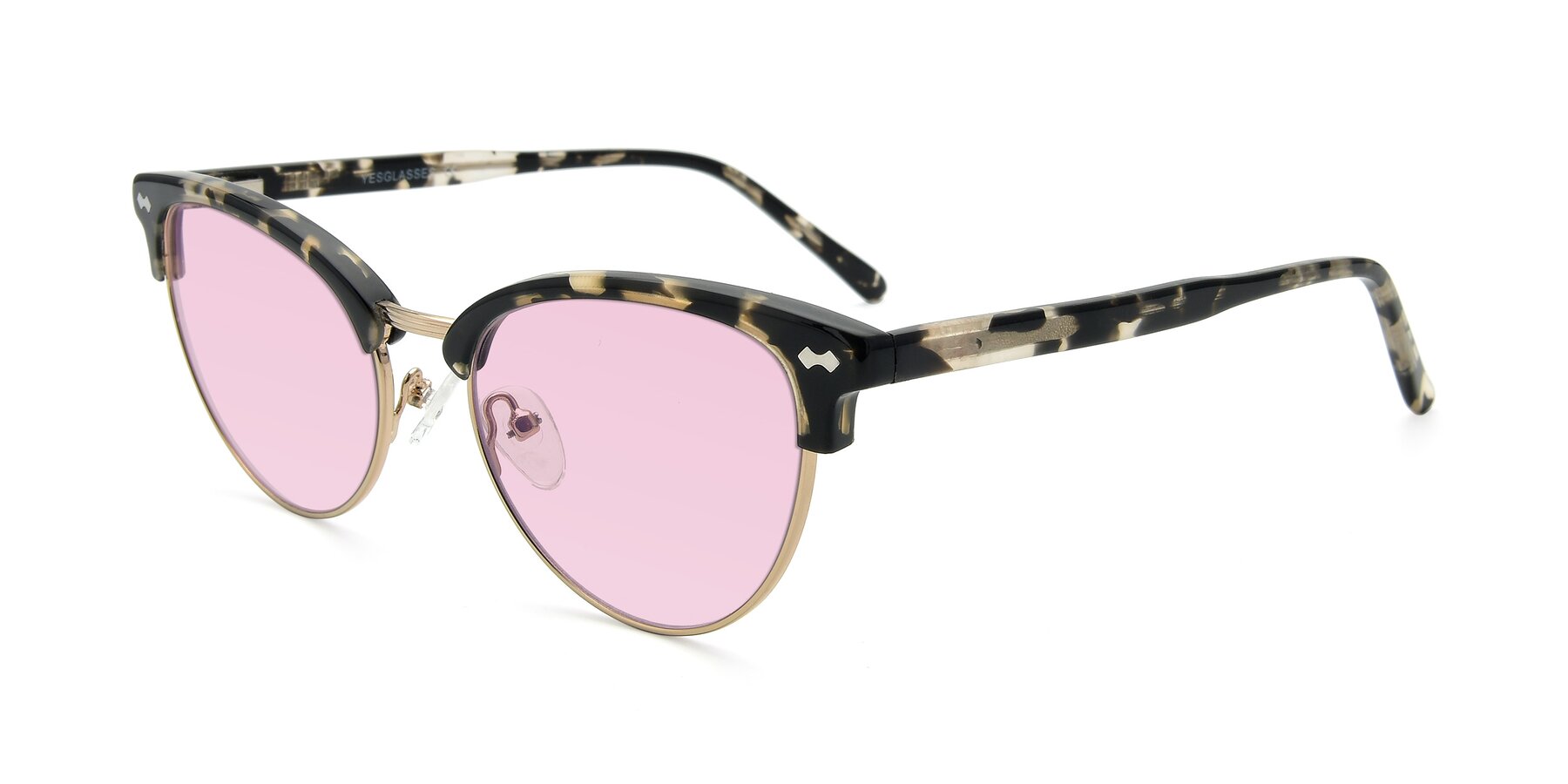Angle of 17461 in Tortoise-Gold with Light Pink Tinted Lenses