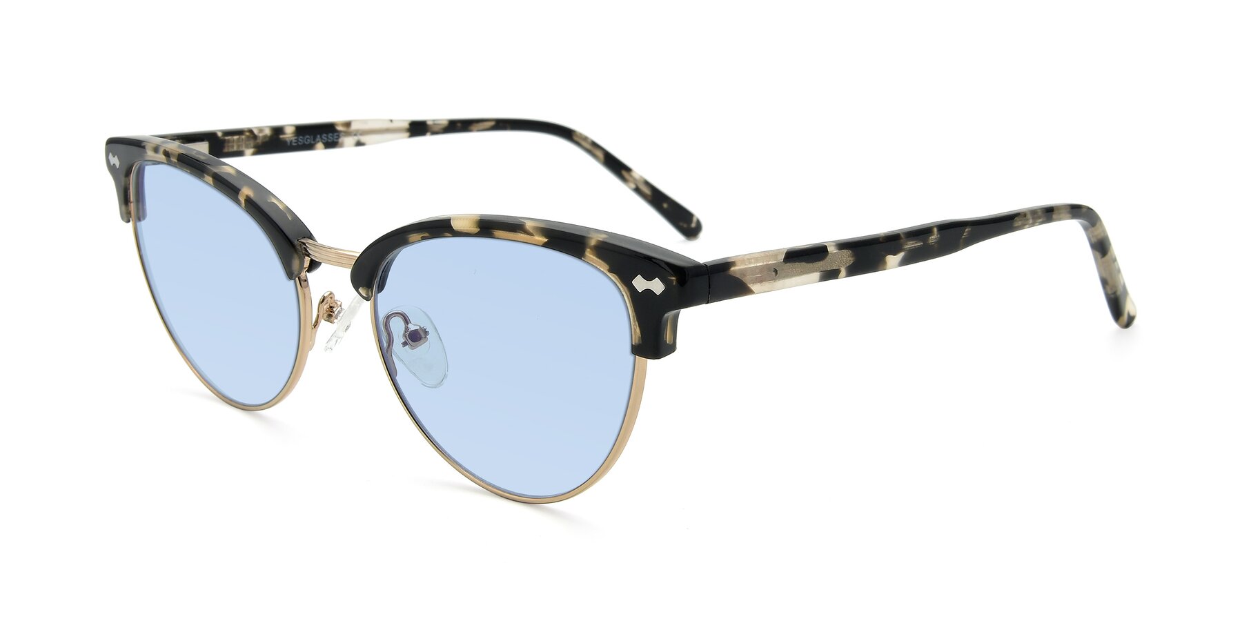 Angle of 17461 in Tortoise-Gold with Light Blue Tinted Lenses