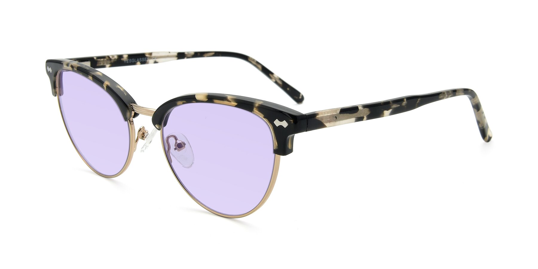 Angle of 17461 in Tortoise-Gold with Light Purple Tinted Lenses