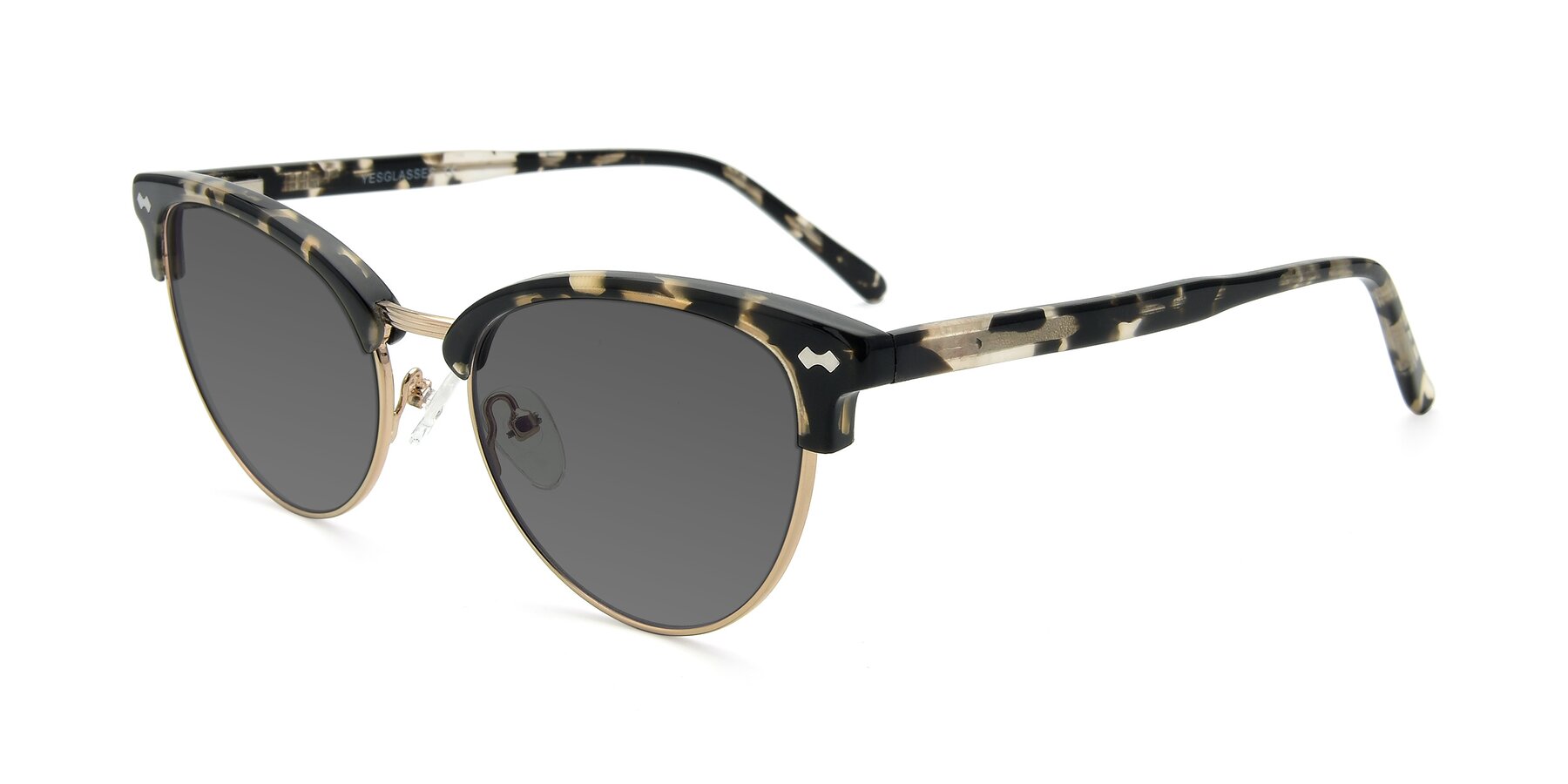 Angle of 17461 in Tortoise-Gold with Medium Gray Tinted Lenses
